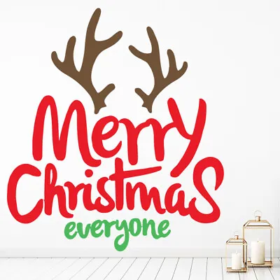 Merry Christmas Everyone Quote Wall Decal Sticker WS-50067 • $21.97