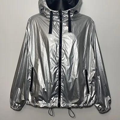 Men’s Steve Madden Metallic Silver Windbreaker Jacket Coat Fanny Waist Pack (XL) • $99.99