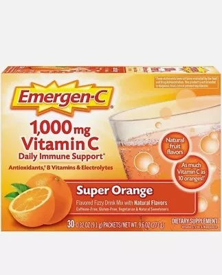 30 Packets Emergen-C Vitamin C Packets 1000mg Super Orange Daily Immune Support • $11.99