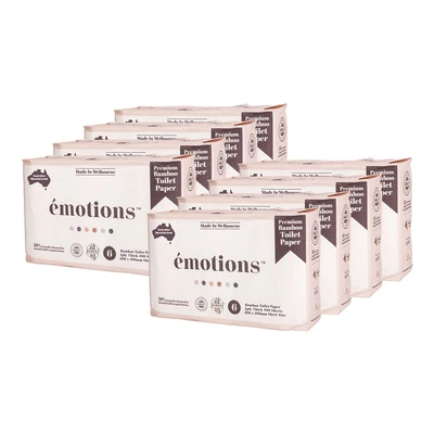 8x 6pc Emotions Bamboo Soft Toilet Paper/Rolls 2ply 400 Sheets White Unsecented • $78