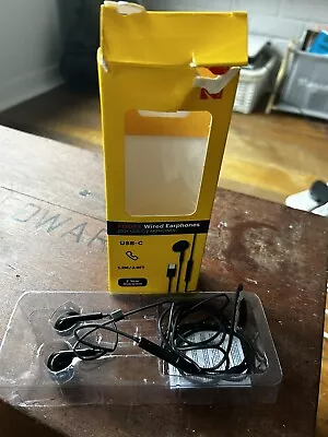 Kodak Wired Earphones Lightning Cable Brand New Black (For IPhone And IPad) • £2