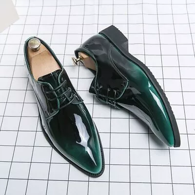 2023 Men's Oxford Shoes Luxury Formal Shoes Patent Leather Pointed Shoes • $73.50