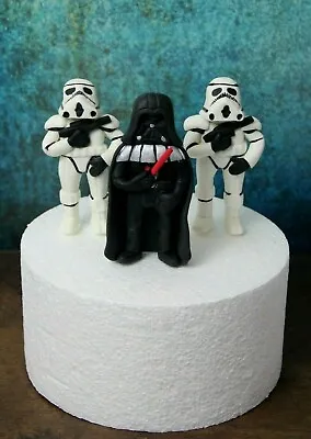 Star Wars Inspired Darth Vader & Storm-trooper Edible 3 Figurines Cake Topper • £59.99