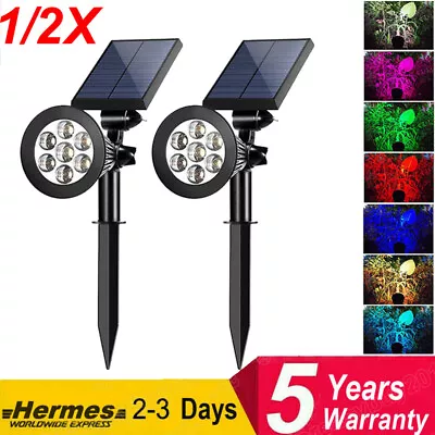 1/2x LED Solar Powered Spot Lights Wall Light Garden Outdoor Spot Light Lamp • £9.99