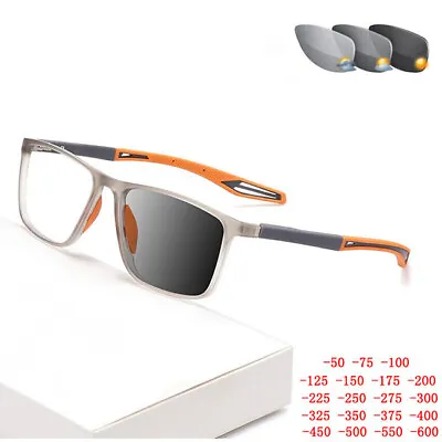 Myopia Nearsighted Glasses Photochromic Lens TR Frame For Men Sport Sunglasses • $8.09