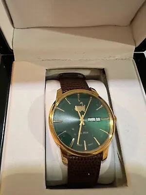 Authentic Mens Golf Watch. Green Face With Brown Leather Band. Watch Not Dated • $750