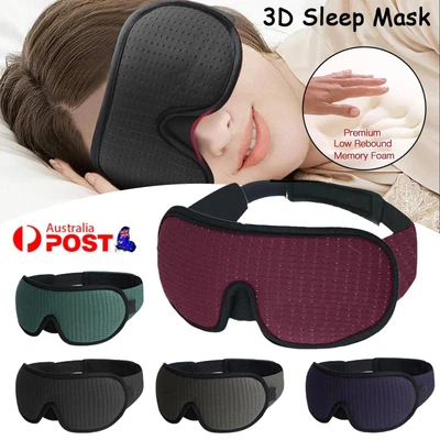 $15.19 • Buy Travel Sleep Eye Mask Soft 3D Memory Foam Shade Cover Padded Sleeping Blindfold