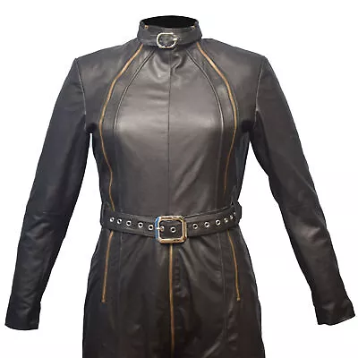 Female Bespoke Premium Leather Leder Suit Catsuit Overall Bodysuit Jump Suit • $236.22