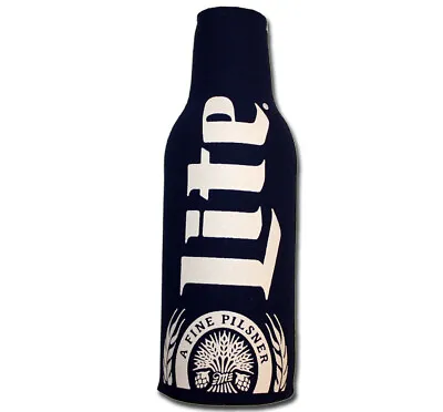Miller Lite Bottle Suit Hugger Koozie Navy Pilsner FREE SHIPPING Beer Coozie • $8.89