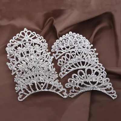 £3.58 • Buy Bridal Women Diamante Crystal Prom Wedding Crown Tiara Headband Hair Clip