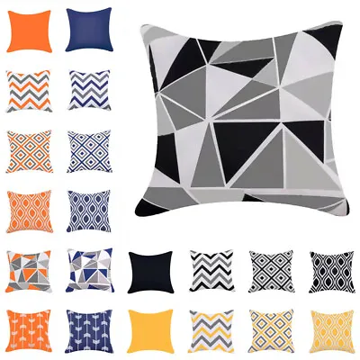 16  18  20  24  26  Waterproof Geometric Cushion Cover Pillow Case Outdoor Decor • $20.78