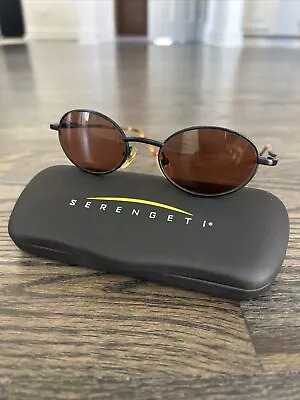 Vintage Serengeti 6468 Black & Tortoise Sunglasses 90’s BROWN Lens W Hard CASE 2 • $80