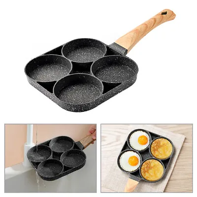 Frying Pan 4 Hole Egg Omelet Pancake Cooking Non Stick Square Frypan Pot Kitchen • £8.96