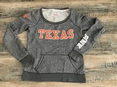 PINK Victoria's Secret-University Of Texas Longhorns Sweatshirt Gray Medium • $17.99