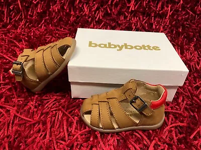 Sandals Children Babybotte Size Fr 19 Brown Color New • £26.68