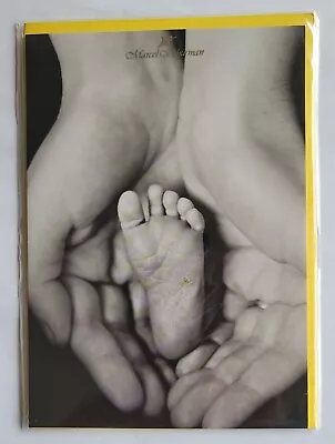 Marcel Schurman RARE New Baby Card Baby Foot Held By Parent With Envelope 1CT • $3.99