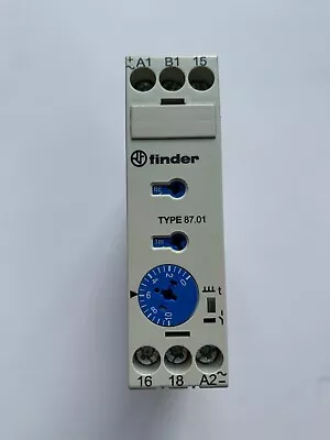 FINDER TYPE 87.01 (8701 0240) MULTI-FUNCTION TIMER DIN RAIL 12-240Vac / 24-48Vdc • £30