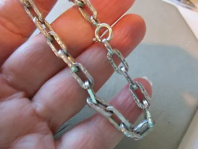 Antique Vintage Rare 835 German Sterling Silver Belcher Chain Charm Bracelet Old • $93.25