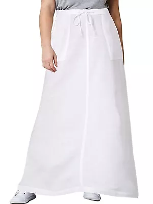 CAPSULE WHITE Trendy Patch Pocket Skirt Linen Blend Easy Care Sizes UK 18 To 32 • £17.50