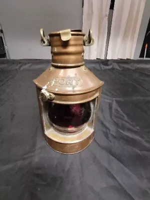 Vintage Nautical PORT Copper Tone OIL LAMP Red  Light  Made In Hong Kong  • $10