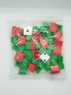 NEW SEALED Monopoly Replacement Plastic Hotels Houses & Dice • $2.95