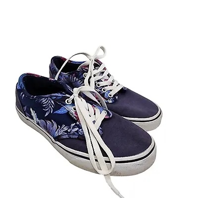 Vans Atwood Floral Low Top Shoes Women's Size 8 Blue • $24.99