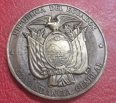 1988 Ecuador Medallion Commander Generl Natioal P@@ Licia 6x6cm • $49.99