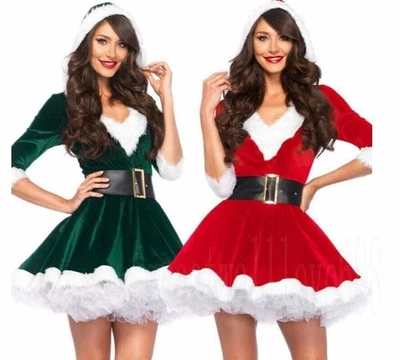 £6.99 • Buy Women Christmas Fancy Dress Adults Costume Outfit Mrs Santa Claus Xmas Dress