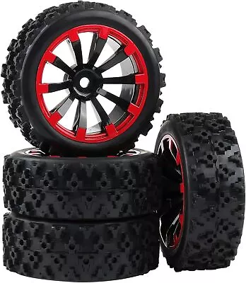 Rowiz 4 X Off-Road Wheels 12MM Hex Tires Crossing Tyre For RC 1:16 Cars Black • $17.59