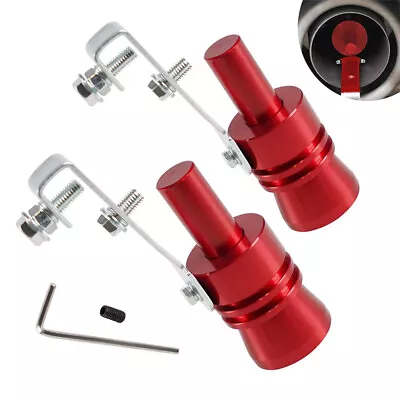 2XTurbo Sound Exhaust Muffler Pipe Whistle Car Auto Accessories XL Red Universal • $6.99