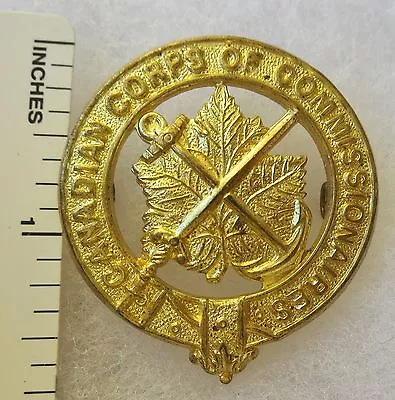 ORIGINAL Vintage CANADIAN ARMY CORPS Of COMMISSIONARES CAP BADGE • $12.71