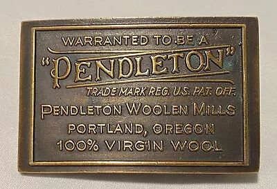 Pendleton Woolen Mills Solid Brass 00339 Belt Buckle Made In USA • $90