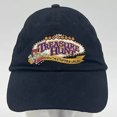 Las Vegas Treasure Hunt Cap - Vintage Black Cotton StrapBack Hat - One Size EUC • $24.99