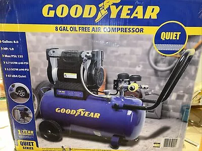 Goodyear 8 Gallon Quiet Oil-Free Air Portable Compressor  W/ Handle & Wheels ™ • $119.99