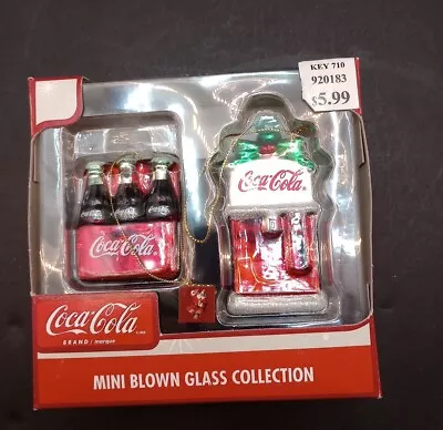 Vintage Coca Cola Vending Machine And Soda Bottle Mini Blown Glass Collection • $12.79