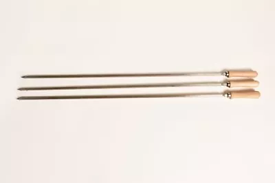 £85.74 • Buy Set Of 3 Big Stainless Steel Greek Cypriot Barbecue Grill Foukou Souvla Skewers