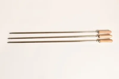 Set Of 3 Big Stainless Steel Greek Cypriot Barbecue Grill Foukou Souvla Skewers • £85.74