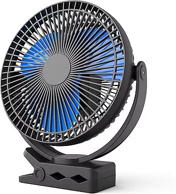 $66.99 • Buy 8-Inch Rechargeable Clip On Fan 4 Speeds Fast Aiflow USB Fan Sturdy Clamp Au