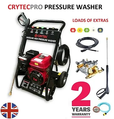 £169 • Buy CRYTEC 7HP 3400RPM Petrol High Power Pressure Jet Washer 2500PSI COMMERCIAL 