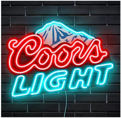 LED Neon Beer Sign Man Cave Home Bar Wall Decor Light Up Mountain Pattern • $52.99