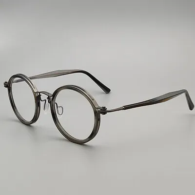 Retro Round Eyeglasses Frame Ultra Light Spectacles Titanium Frame For Men Women • $28.04
