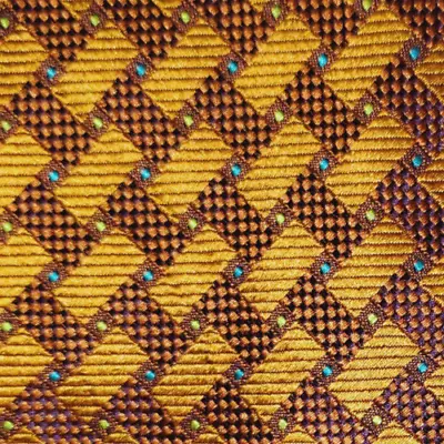 Holland & Sherry ~ Mens Silk Tie ~ Orange-gold & Brown ~ Xl Long Tall ~ 61  • $19.99