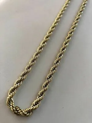 Mens Rope Chain 14k Gold Plated Stainless Steel 24” 5mm Doesn’t Change Color • $27.44