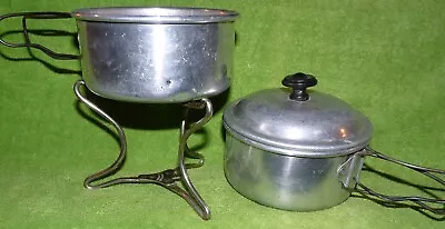 Vintage S. Sternau Folding Canned Heat Stand Aluminum Pots Lid Camp Cooking • $9.99