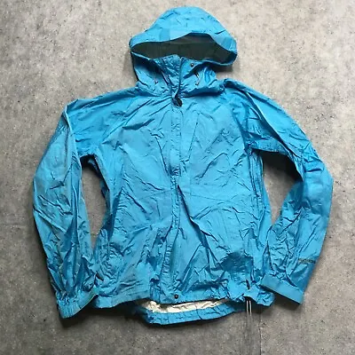Eddie Bauer Weatheredge Plus Rain Jacket Womens Large L Blue Vent Hood Full Zip • $20.97