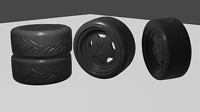 1/24 Mercedes AMG Wheels Tires & Brake Discs For Diorama Or Diecast UNPAINTED • £8