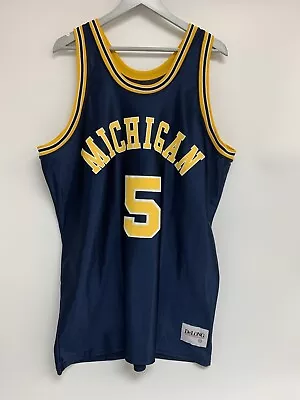 Vintage Michigan Wolverines Jalen Rose #5 DeLong Basketball Jersey Size 50 (XXL) • $75