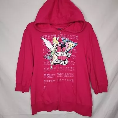 DISNEY Juniors Tinkerbell   2 Cute 4 You  Full Zip Fleece Hoodie XXL • $18