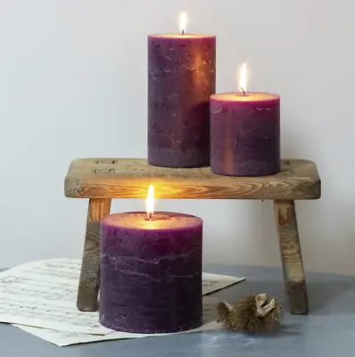 Purple Pillar Candle Rustic Coloured Candles Chunky Amethyst Purple Candle • £5.50