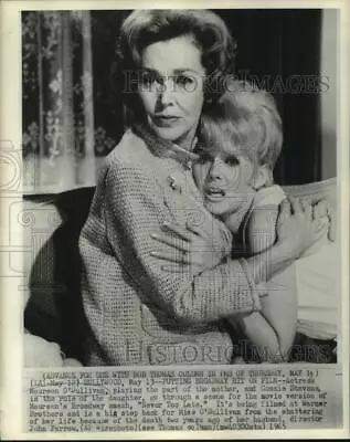 1965 Press Photo Actresses Maureen O'Sullivan Connie Stevens In Never Too Late • $19.99